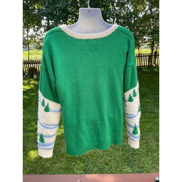 XXL Christmas Sweater Llamas Winter Scene Mens Holiday Funny Party Long Sleeve - Picture 8 of 10